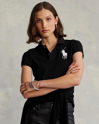 Ralph Lauren The Skinny Polo S ブラック Polo Ralph Lauren Ladies Black Skinny Fit Big Pony Polo Shirt