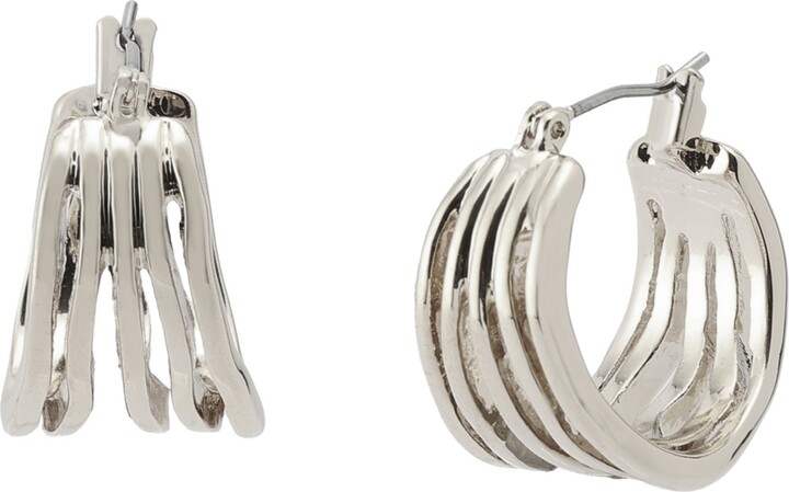 Robert Lee Morris Soho Sculpted Multi Row Huggie Earrings