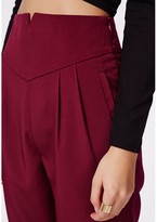 Thumbnail for your product : Missguided Marilyn High Waist Tailored Trouser Oxblood