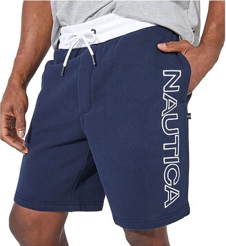 Nautica Big & Tall Fleece Logo Short Blue 1X