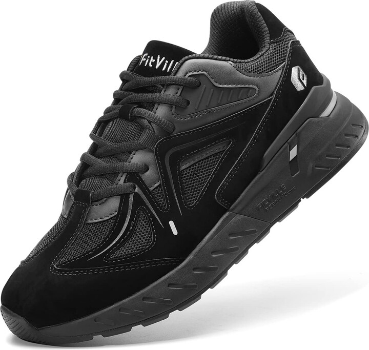 FitVille Extra Wide Fit Trainers For Men Gym Running Shoes Comfortable Walking Sneakers For