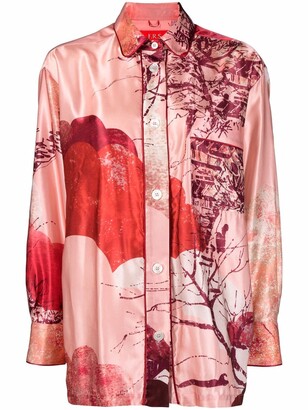 F.R.S For Restless Sleepers Abstract-Print Satin Shirt