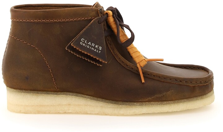 Kemiker klassisk harpun Clarks Wallabee Leather Lace-Up Boots - ShopStyle