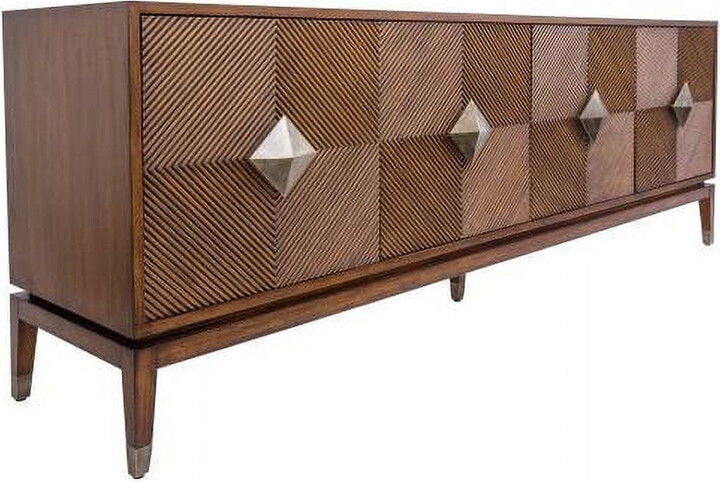 Yosemite Home Decor Diamond Collection Accra Large Cabinet Brown/Black, Aged Brass