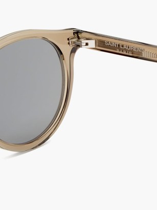 Saint Laurent Round Acetate Sunglasses - Beige