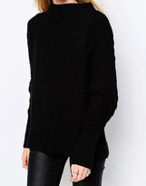 Thumbnail for your product : Vila Indie High Neck Textured Sweater In Black