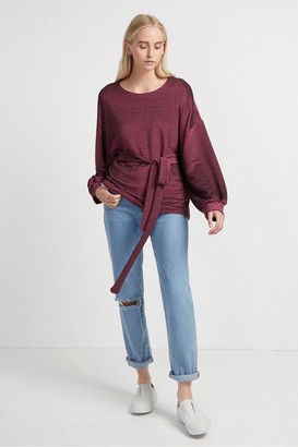 French Connection Freya Texture Jersey Tie Waist Top
