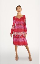Thumbnail for your product : Little Mistress Lima Red Mixed-Print Midi Tea Dress