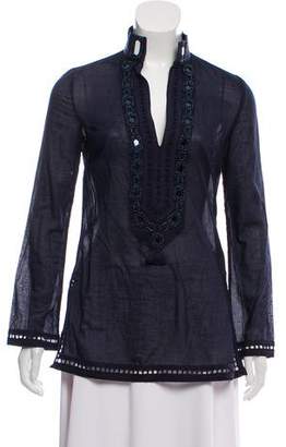 Tory Burch Embroidered Long Sleeve Tunic