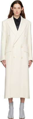 MM6 MAISON MARGIELA Off-White Double-Breasted Coat