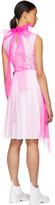Thumbnail for your product : Prada Pink and White Poplin Mesh Overlay Dress