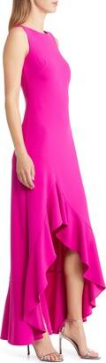 Vince Camuto Ruffe Front Sleeveless Gown