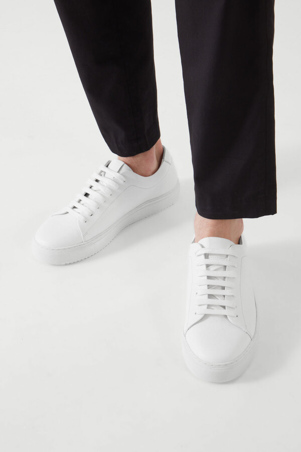 COS Leather Lace-Up Sneakers - ShopStyle