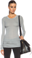 Thumbnail for your product : Enza Costa Rib Long Sleeve Crew Rayon-Blend Tee