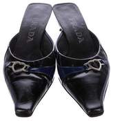 Thumbnail for your product : Prada Leather Pointed-Toe Mules