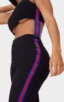 Thumbnail for your product : PrettyLittleThing Shape Black Sports Trim Cropped Joggers