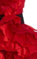 Thumbnail for your product : Marchesa Ruffled Satin Mini Dress