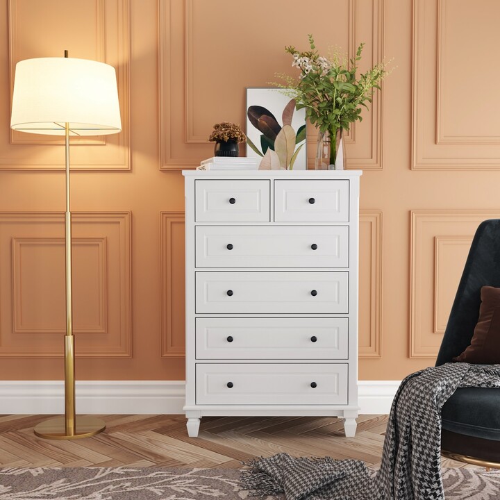 FAMAPY 6 Drawer Tall Dresser with Sturdy Wood Frame Drawer Chest for Bedroom ShopStyle