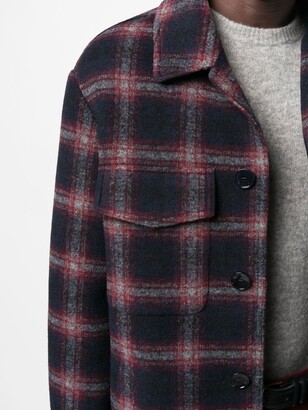 Etro Check-Pattern Single-Breasted Coat