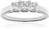 Thumbnail for your product : Trilogy Naava Women's 18 ct White Gold Four Claw J/I Certified Princess Cut 1 ct Diamonds Ring, Size K