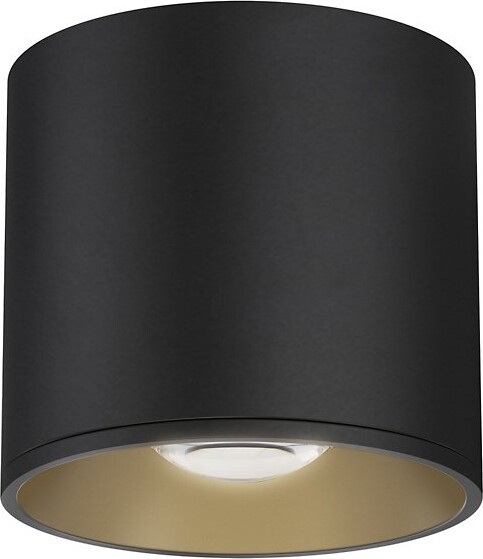 Huxe Jonah Round Indoor/Outdoor LED Flushmount Light in Black