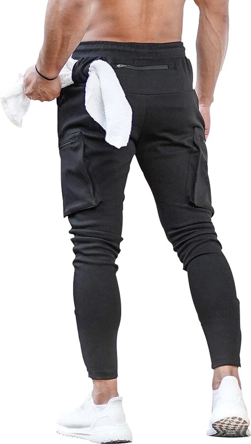 DIOTSR Men's Gym Workout Tapered Jogger Pants Casual Training