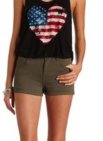 Thumbnail for your product : Charlotte Russe Refuge ""Hi-Rise Shortie"" High-Waisted Shorts