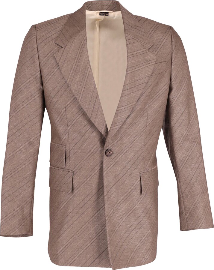Vivienne Westwood Striped Suit Jacket in Brown Wool
