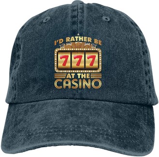 Jopath I D Rather Be at The Casino Tote Bag Unisex Dad Cap for All Seasons-Adjustable Baseball Caps Cotton Dad-Black