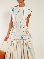 Thumbnail for your product : Marni Raw-edge Floral-print Cotton-blend Dress - Blue Print