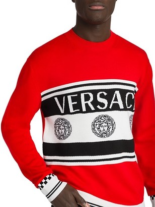 Versace Logo Intarsia Wool Sweater