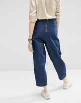 Thumbnail for your product : ASOS Mom Jeans With Front Pleat Detail