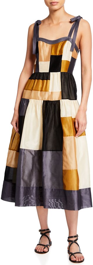 ulla johnson patchwork dress