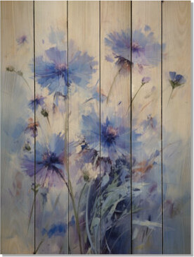 Red Barrel Studio Purple Cornflowers Romantic Impression V On Wood Print