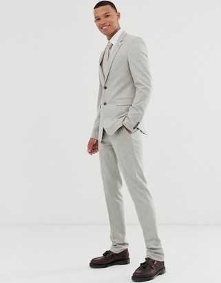 ASOS DESIGN Tall skinny suit jacket in soft touch grey