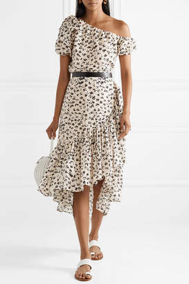 Ulla Johnson Gretchen Asymmetric Tiered Floral-print Cotton And Silk-blend Gauze Skirt