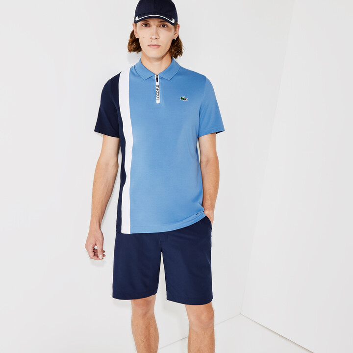 Lacoste Men's SPORT Colorblock Stretch Piqué Zip Golf Regular Fit Polo -  ShopStyle