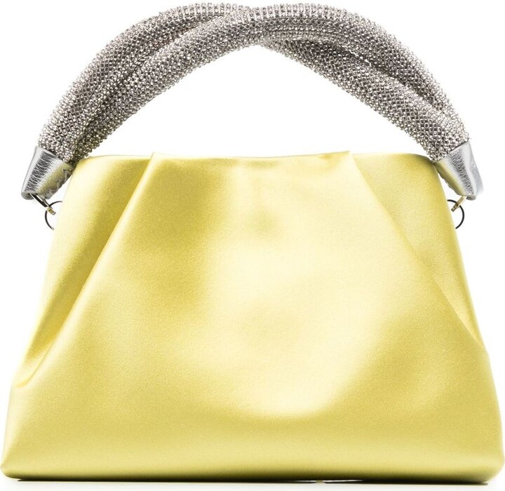 Rodo Yellow Berenice Crystal-Embellished Top Handle Bag - ShopStyle