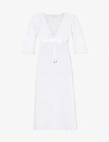 Thumbnail for your product : Tory Burch Semi-sheer broderie-anglaise cotton midi dress