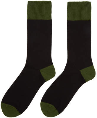 Comme des Garcons Homme Plus Black and Green Jersey Socks