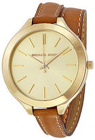 Thumbnail for your product : Michael Kors Runway Champagne Dial Tan Leather Ladies Watch MK2256