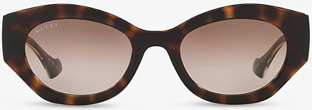 Gucci Womens Brown Gg1553S Cat-Eye Acetate Sunglasses