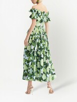 Thumbnail for your product : Oscar de la Renta Floral-Print Drop-Shoulder Midi Dress
