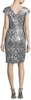 Thumbnail for your product : Tadashi Shoji Cap-Sleeve Sequined Lace Cocktail Dress