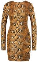Thumbnail for your product : boohoo Long Sleeve Snake Print Bodycon Dress