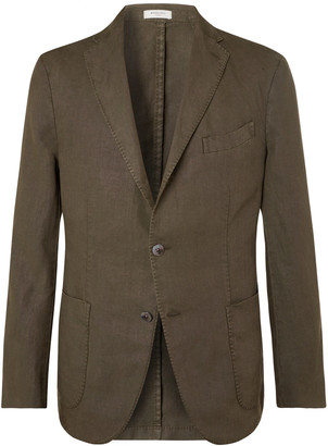 Boglioli Cream K-Jacket Slim-Fit Unstructured Linen Suit Jacket
