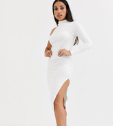 Thumbnail for your product : ASOS DESIGN Petite one sleeve knit midi dress
