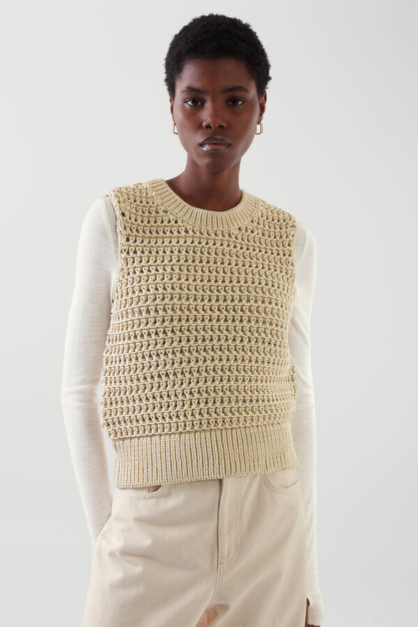 COS Chunky Open-Knit Vest - ShopStyle Sweaters