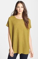 Thumbnail for your product : Eileen Fisher Jewel Neck Lightweight Merino Wool Top