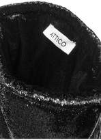 Thumbnail for your product : ATTICO Feather-trimmed Lamé And Velvet Pouch - Black